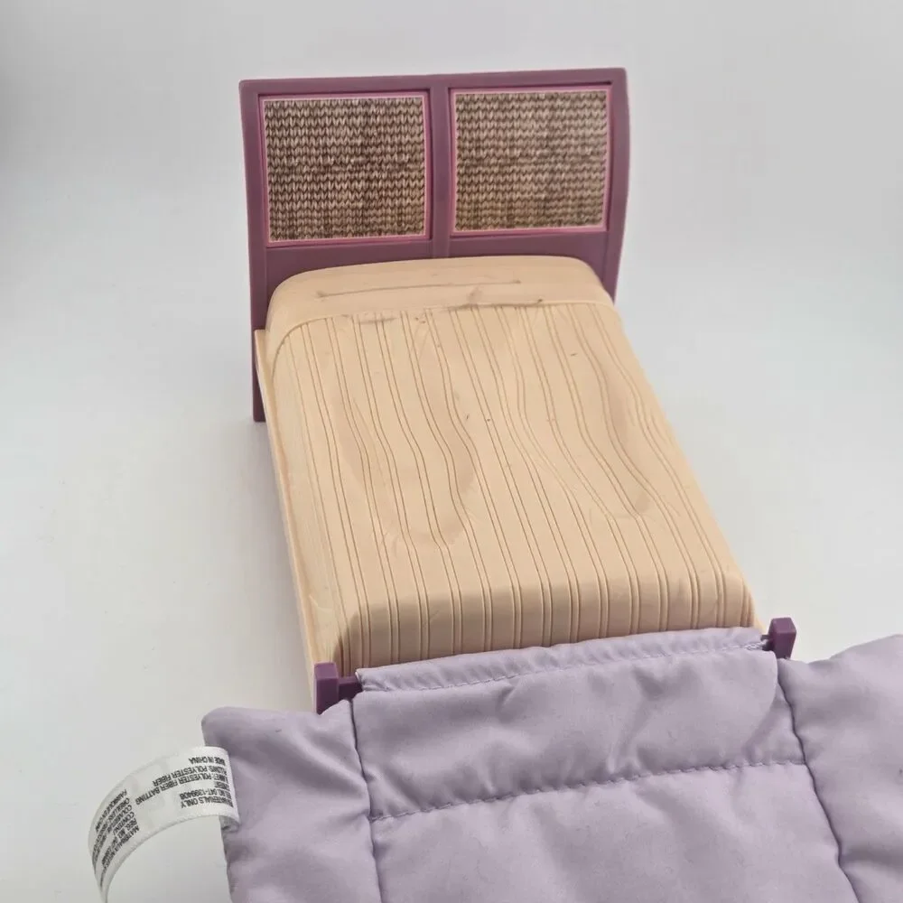 Fisher Price Loving Family Doll Bed Parent Bedroom 2011 Purple Butterfly